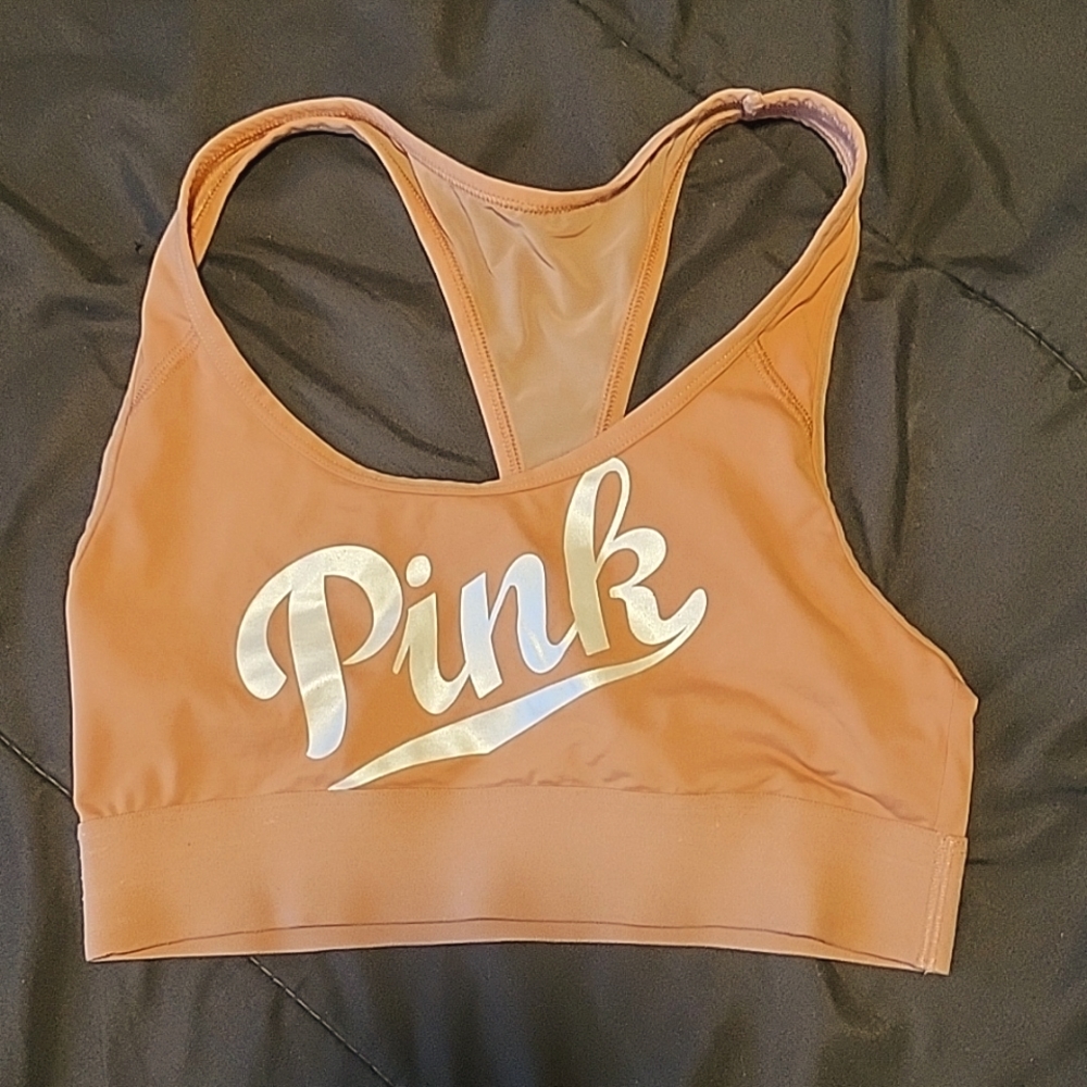 PINK  Sports bra (peach), small.